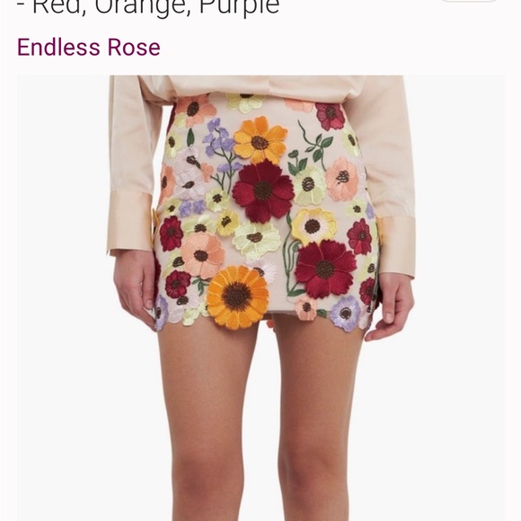 NWT Endless Rose Multicolor Floral Mini Skirt Size Small - Picture 1 of 5